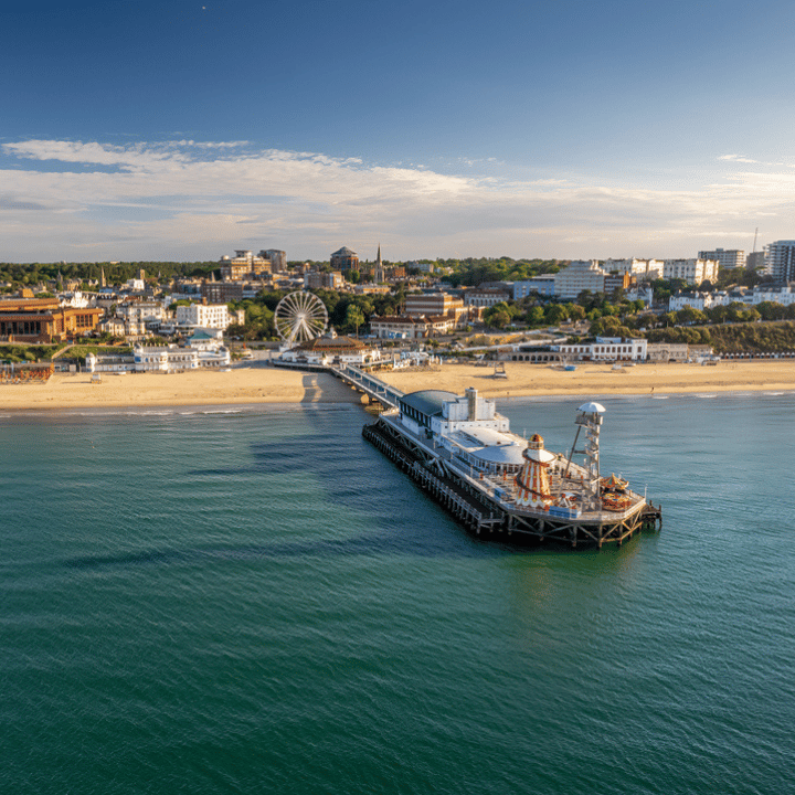 Bournemouth Pier and Town from the sea
