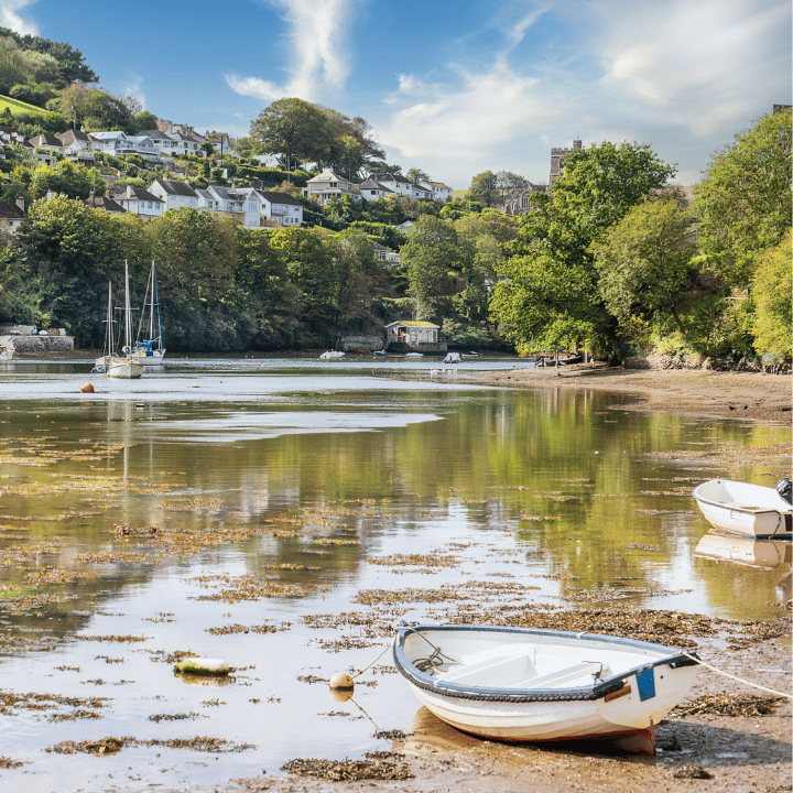 View across the river to Noss Mayo near Plymouth