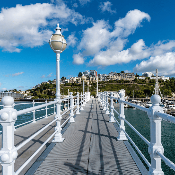 Walkway at Torquay Pier on a sunny day